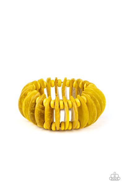 Tropical Tiki Bar - Yellow Wooden Bracelet