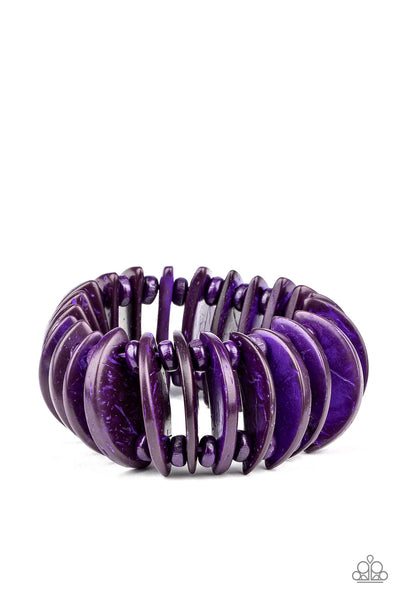 Tropical Tiki Bar - Purple Paparazzi Wood Bracelet