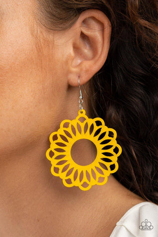 Dominican Daisy - Yellow Paparazzi Earrings - sofancyjewels