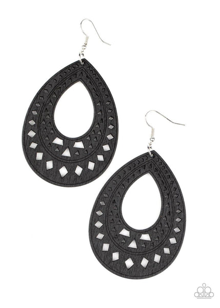 Belize Beauty - Black Paparazzi Earrings - sofancyjewels