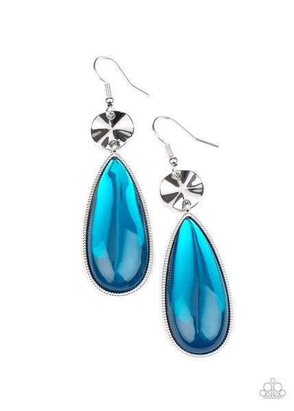 Jaw-Dropping Drama - Blue Paparazzi Earrings