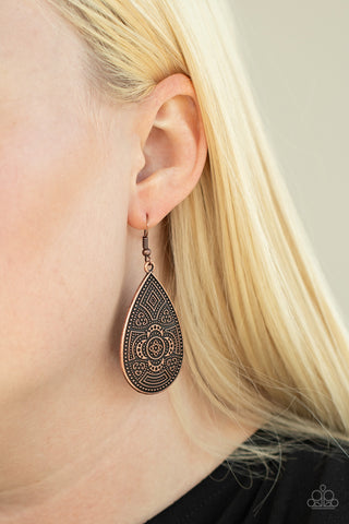 Tribal Takeover - Copper Paparazzi Earrings