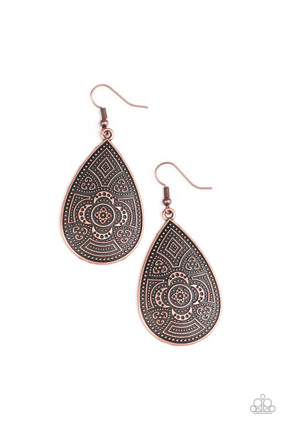Tribal Takeover - Copper Paparazzi Earrings
