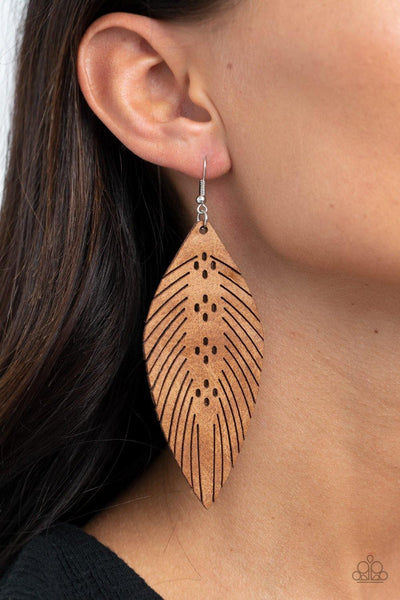 Wherever The Wind Takes Me - Brown Paparazzi Earrings - sofancyjewels