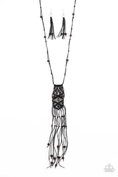 Macrame Majesty - Black Paparazzi Necklaces - sofancyjewels