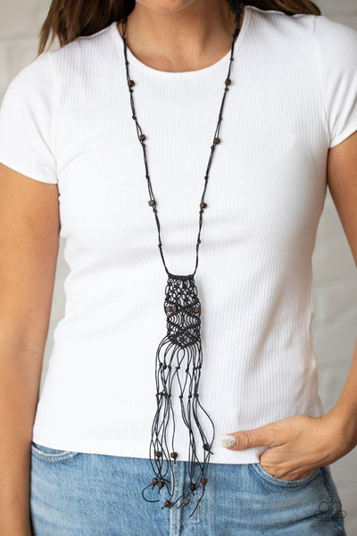 Macrame Majesty - Black Paparazzi Necklaces - sofancyjewels