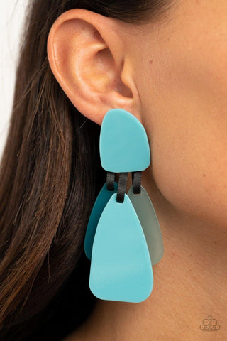 All FAUX One - Blue Paparazzi Acrylic Earrings - sofancyjewels