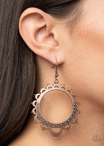Casually Capricious - Copper Paparazzi Earrings