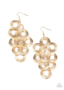 Scattered Shimmer - Gold Paparazzi Earrings - sofancyjewels