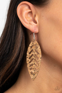 You're Such A CORK Paparazzi Brown Earrings