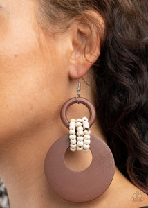 Beach Day Drama - Brown Paparazzi Earrings - sofancyjewels