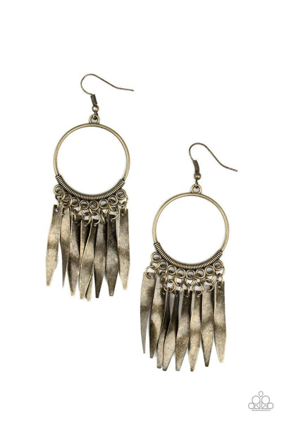 Let GRIT Be! - Brass Paparazzi Earrings - sofancyjewels