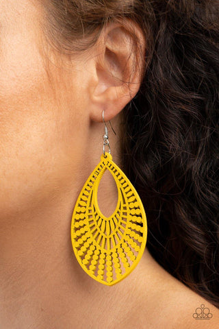 Bermuda Breeze - Yellow Paparazzi Earrings - sofancyjewels