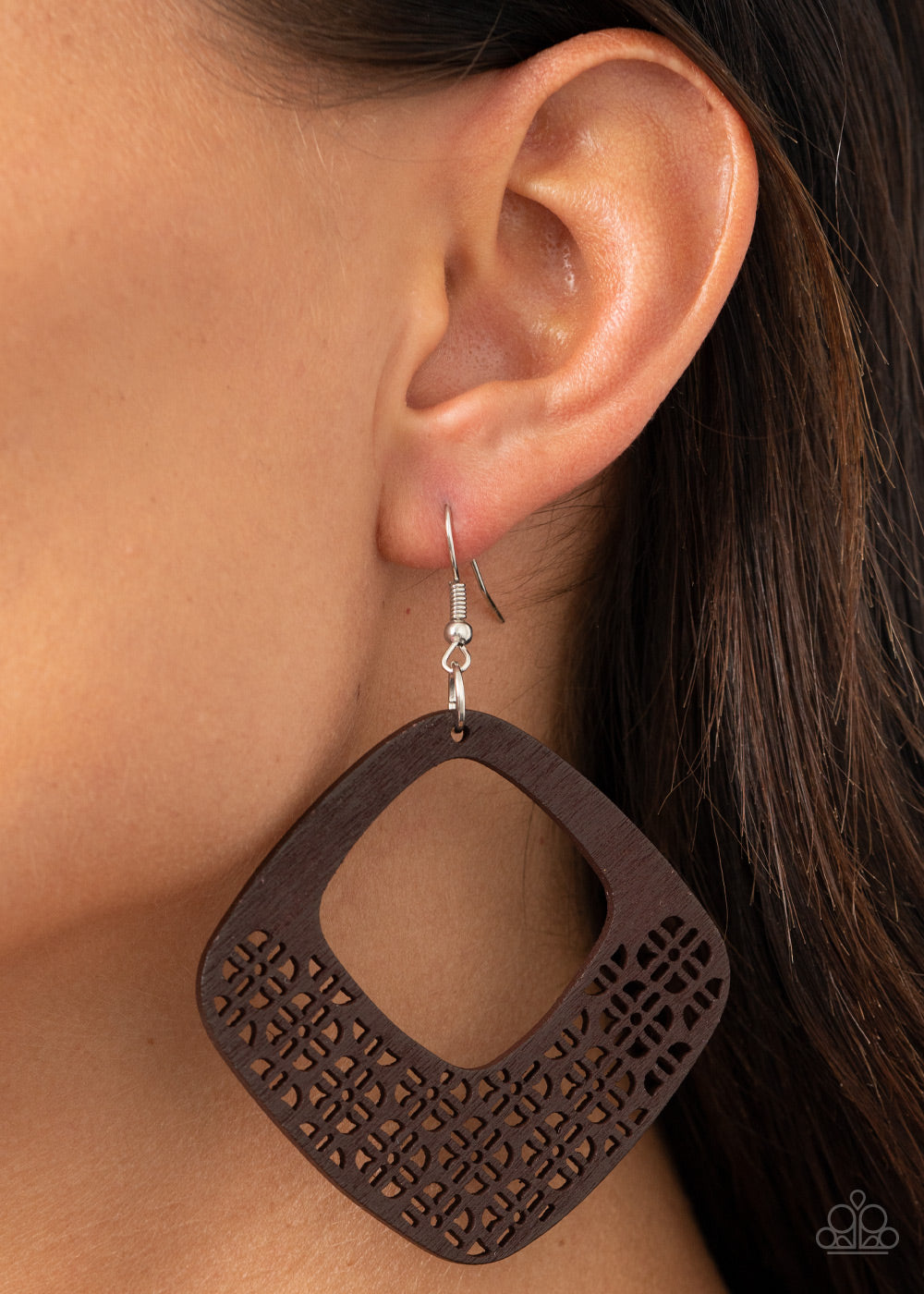 WOOD You Rather - Brown Paparazzi Earrings