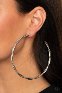Out of Control Curves - Silver Paparazzi Earrings - sofancyjewels