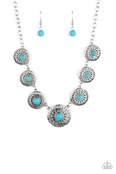 Sahara Solar Power Blue Paparazzi Necklace - sofancyjewels