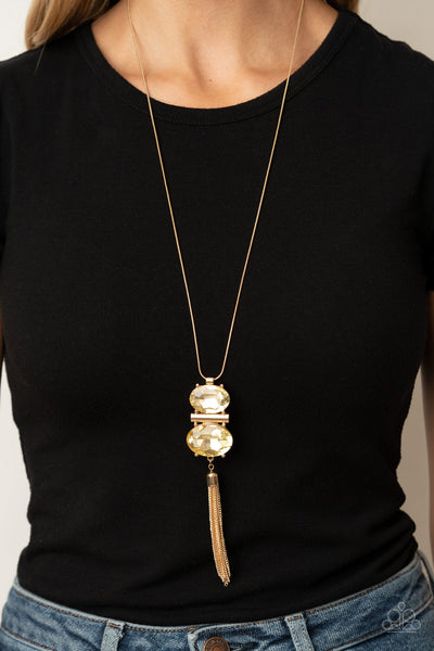 Runway Rival - Yellow Paparazzi Necklace