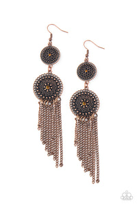 Medallion Mecca - Copper Paparazzi Earrings