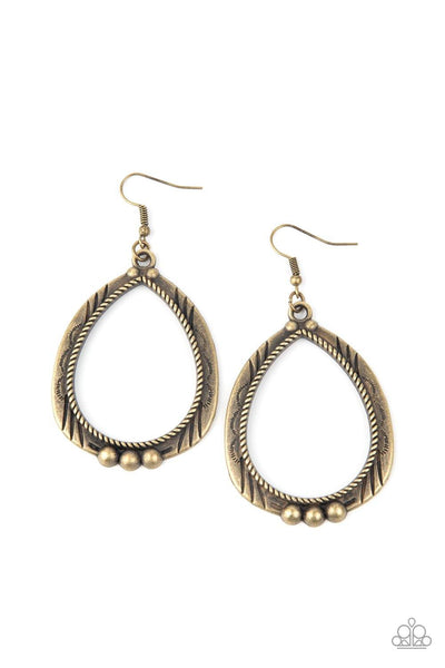 Terra Topography - Brass Paparazzi Earrings - sofancyjewels