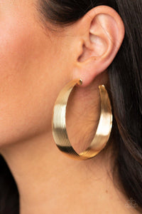 Desert Wanderings - Gold Paparazzi Hoop Earrings - sofancyjewels