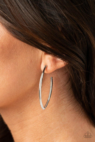 Point-Blank Beautiful - Silver Paparazzi Hoop Earrings - sofancyjewels