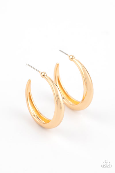 Lay It On Thick - Gold Paparazzi Hoop Earrings