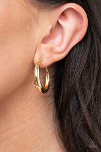 Lay It On Thick - Gold Paparazzi Hoop Earrings