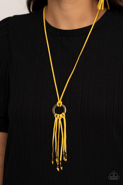 Feel at HOMESPUN - Yellow Paparazzi Necklace - sofancyjewels