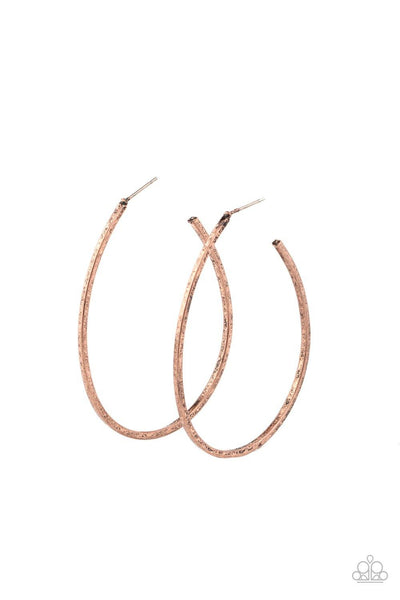 Cool Curves - Copper Paparazzi Earring - sofancyjewels