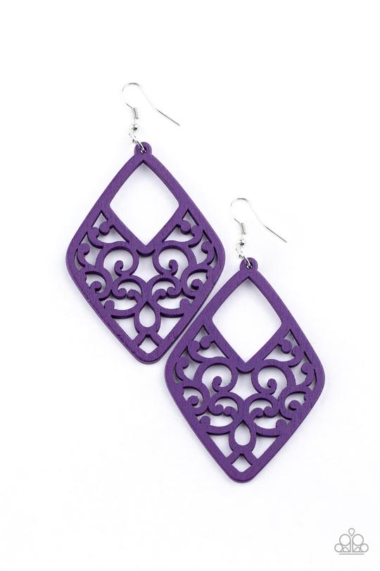 VINE For The Taking - Purple Paparazzi Earrings
