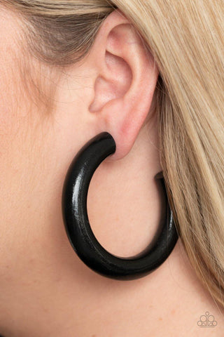 I WOOD Walk 500 Miles - Black Paparazzi Wood Earrings - sofancyjewels
