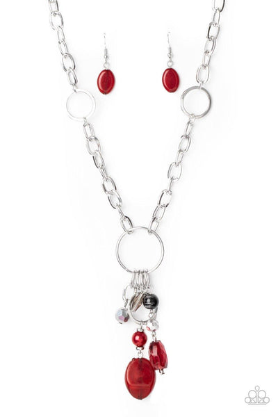 Lay Down Your CHARMS - Red Paparazzi Necklace - sofancyjewels