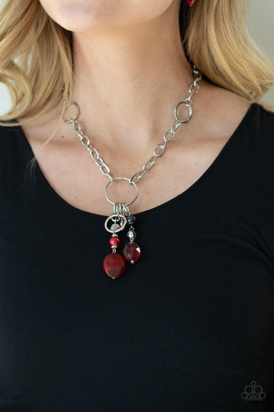 Lay Down Your CHARMS - Red Paparazzi Necklace - sofancyjewels