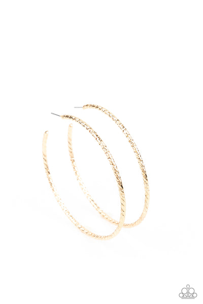 Voluptuous Volume - Gold Paparazzi Hoop Earrings