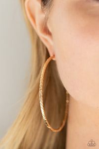 Voluptuous Volume - Gold Paparazzi Hoop Earrings