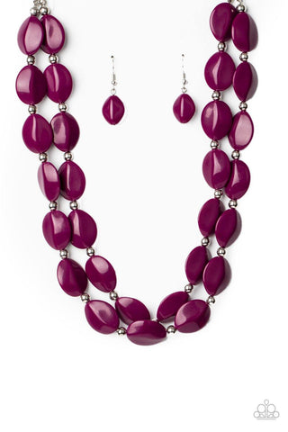 Two-Story Stunner - Purple Paparazzi Necklace - sofancyjewels