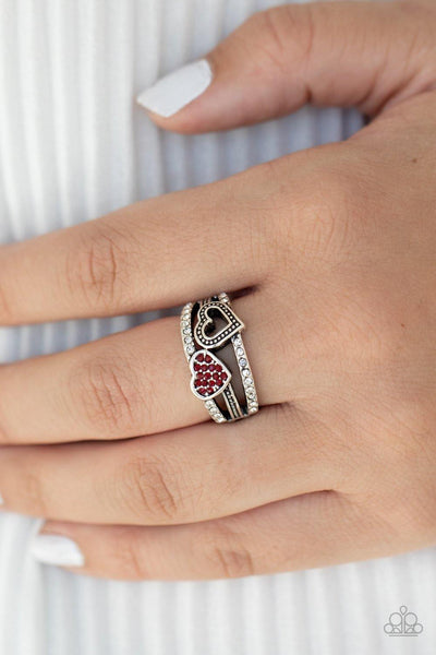 You Make My Heart BLING - Red Paparazzi Ring - sofancyjewels