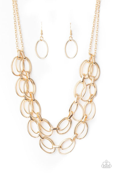 Status Quo - Gold Paparazzi Necklace - sofancyjewels