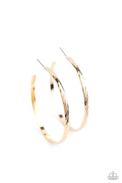 Reporting for Duty - Gold Paparazzi Hoop Earrings