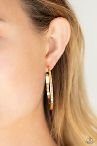 Reporting for Duty - Gold Paparazzi Hoop Earrings