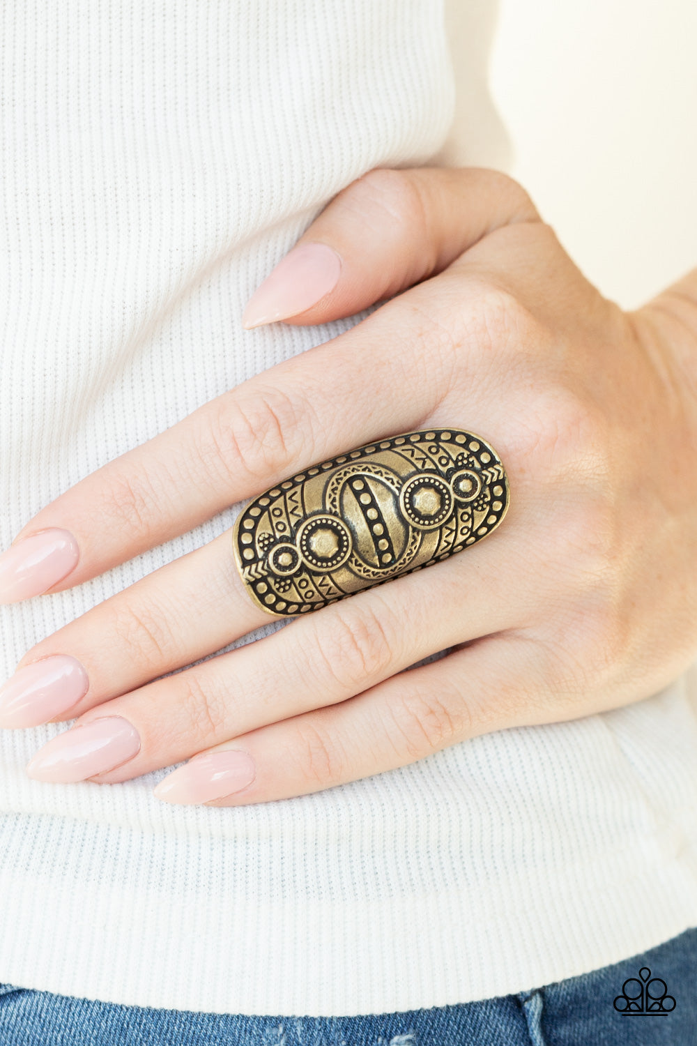 Tiki Trail - Brass Paparazzi Ring