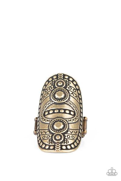 Tiki Trail - Brass Paparazzi Ring