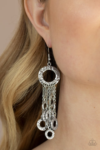 Right Under Your NOISE - Silver Paparazzi Earrings