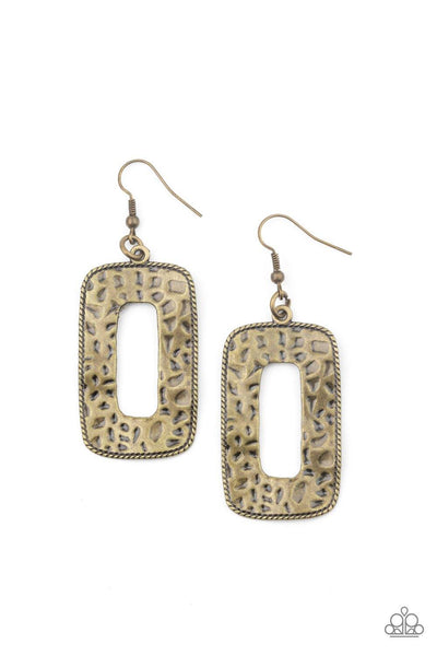 Primal Elements - Brass Paparazzi Earrings - sofancyjewels