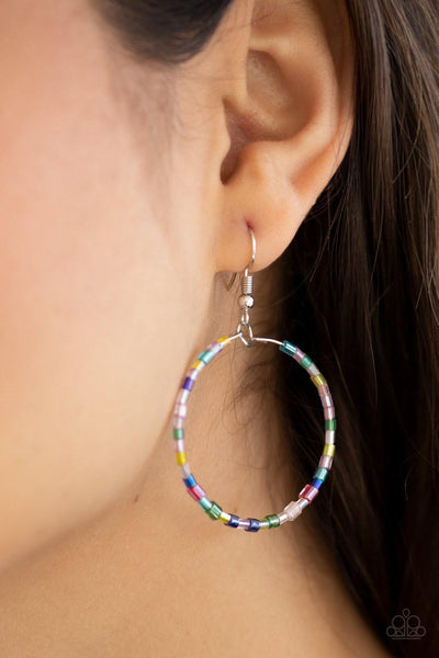 Colorfully Curvy - Multi Paparazzi Earrings - sofancyjewels