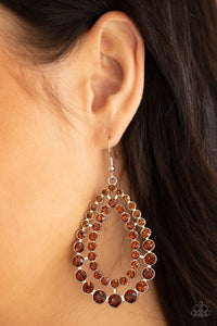 Glacial Glaze - Brown Paparazzi Earrings - sofancyjewels