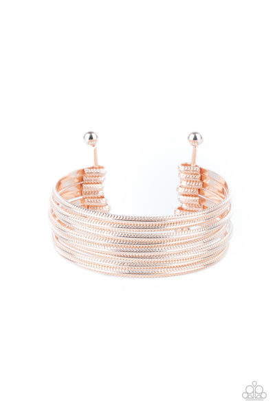 Now Watch Me Stack - Rose Gold Paparazzi Bracelet