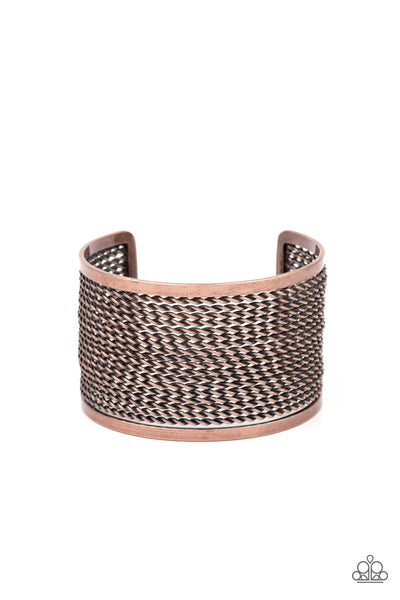 Stacked Sensation - Copper Paparazzi Bracelet