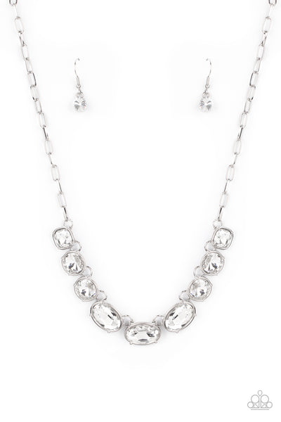 Gorgeously Glacial - White Paparazzi Necklace