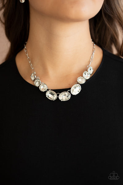 Gorgeously Glacial - White Paparazzi Necklace